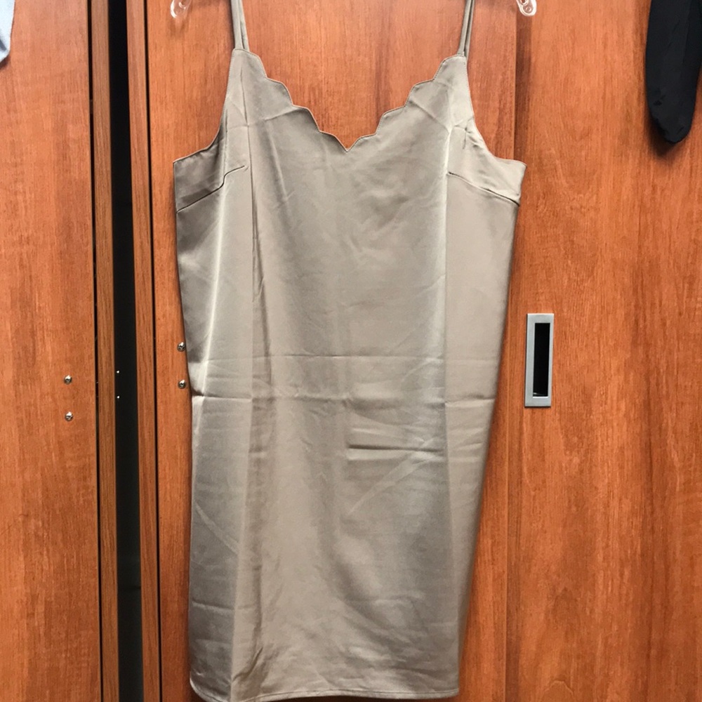 Lily Rain scalloped neck slip dress